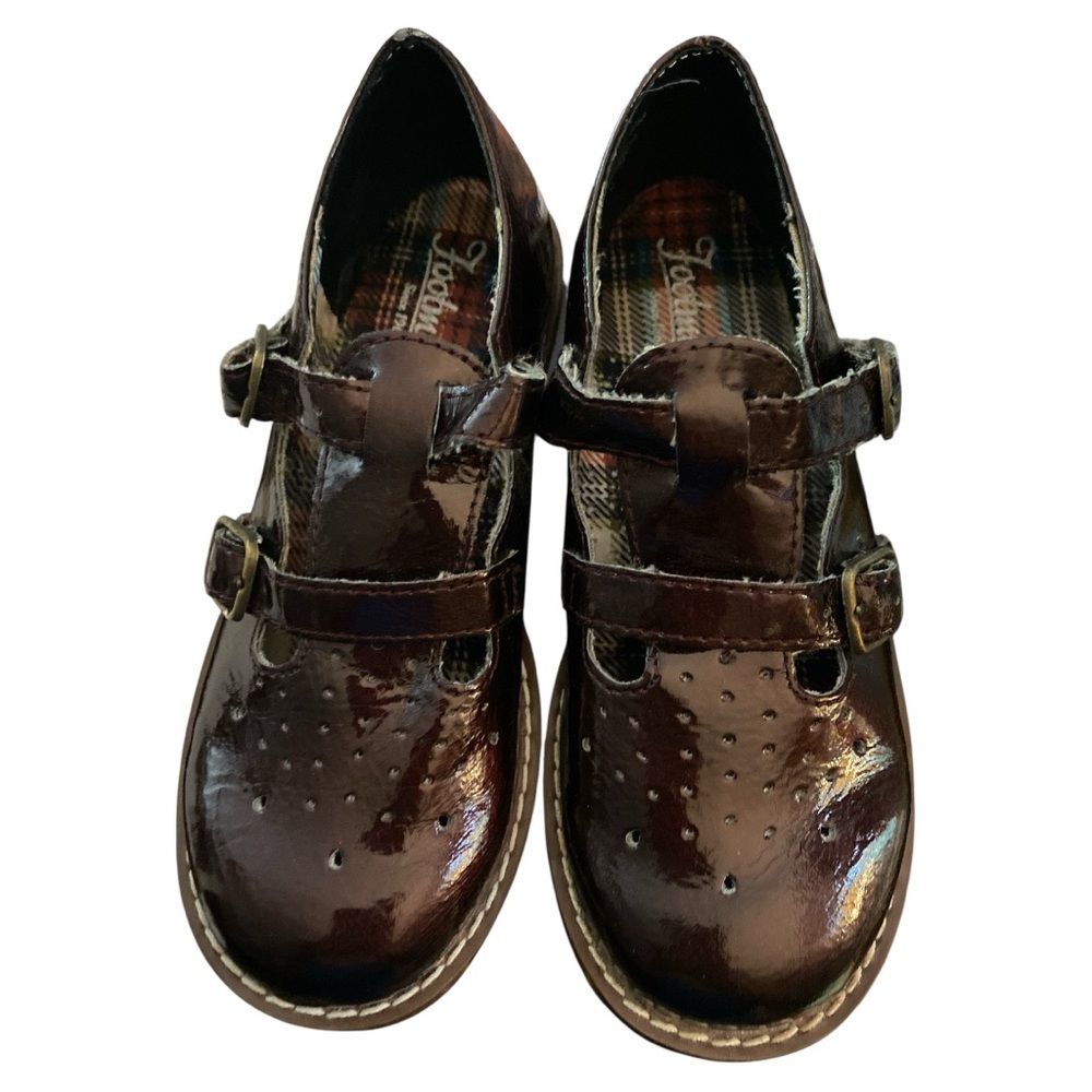 TODDLER FOOTMATES SHINY PURPLE LEATHER SHOES
